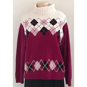 Designers Studio Originals Cranberry Turtleneck Sweater Size L